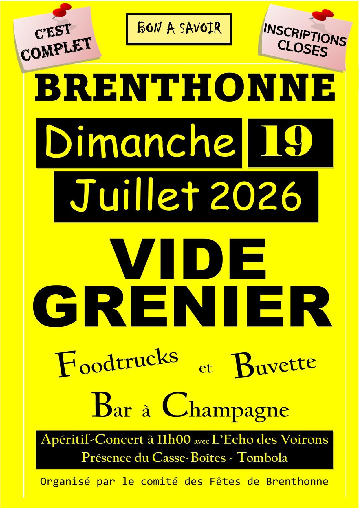 Affiche brocante 2026 c est complet